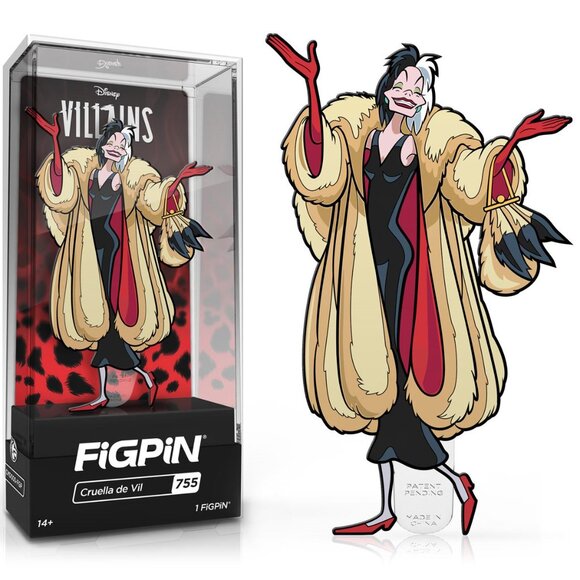 NWT Disney Villains Cruella De Vil FiGPiN Classic Enamel Pin: - Picture 1 of 3